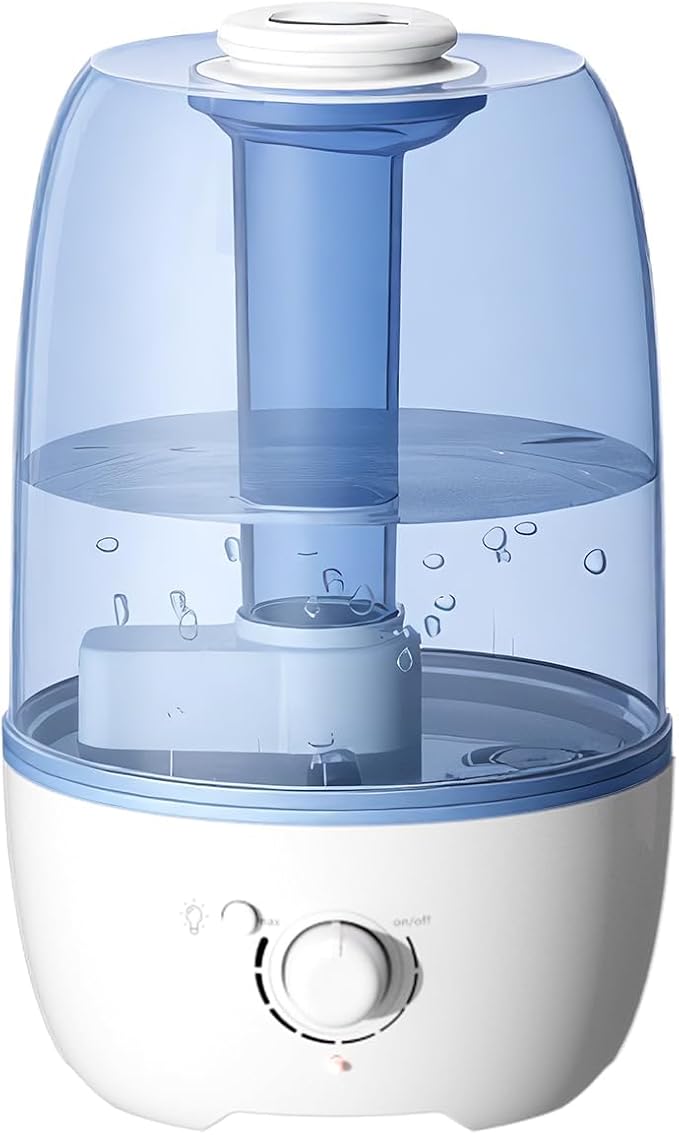 MEGAWISE Humidifier for Kid bedroom with 3.2L Large Capacity, No leakage Design Fine Mist Output Auto Shutoff, Essential Oil Safe Tank (Blue) by MEGAWISE