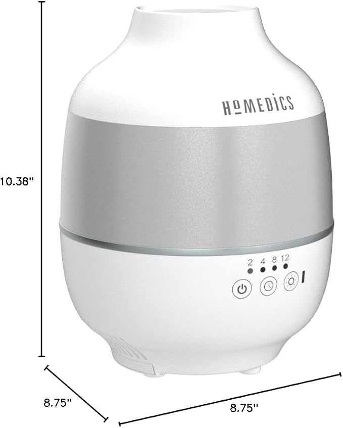 Homedics TotalComfort Humidifier – Large Air Humidifiers for Bedroom, Plants, Office – Cool Mist, Essential Oil Pads and Built-In Timer, 7-Color Night-Light, 2 Mist Settings, White - Image 9
