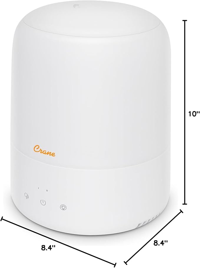 Crane Top Fill Mini Humidifier for Bedroom and Nursery 3-In-1 Essential Oil Diffuser Sleep Light 0.5 Gallon Baby Humidifier - Image 12