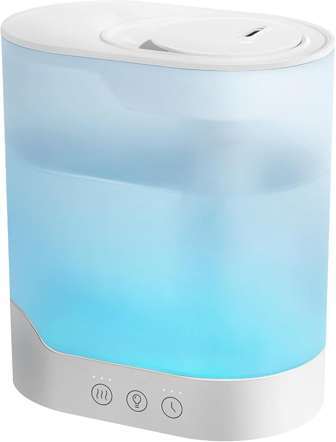YOGIN Air Humidifier for Bedroom, 3L Top-Fill Cool Mist Humidifier & Essential Oil Diffuser, Ultra-Quiet <24dB, Smart Humidity Control, Up to 40H Runtime by Yogin