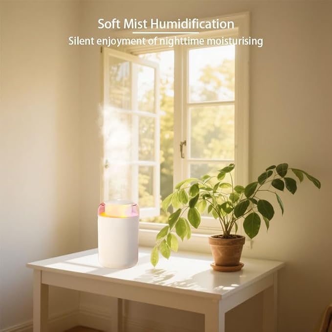 Bedroom Humidifier, 1.2L Cool Mist Extra Large humidifier - Humldifier for Bedroom Living Room Baby Plants, 7 Color Gradient Night Light, Safe Power Off, Ideal Baby Humidifier(white) - Image 3