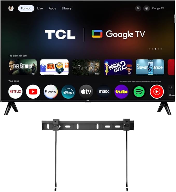 TCL - 32" Class Q3K Series 1080P Full HD QLED, HDR 10, HVA Panel, Motion Rate 120, 60Hz, Bluetooth, FullView + Free Wall Mount (2025) (Renewed) by Amazon+Renewed