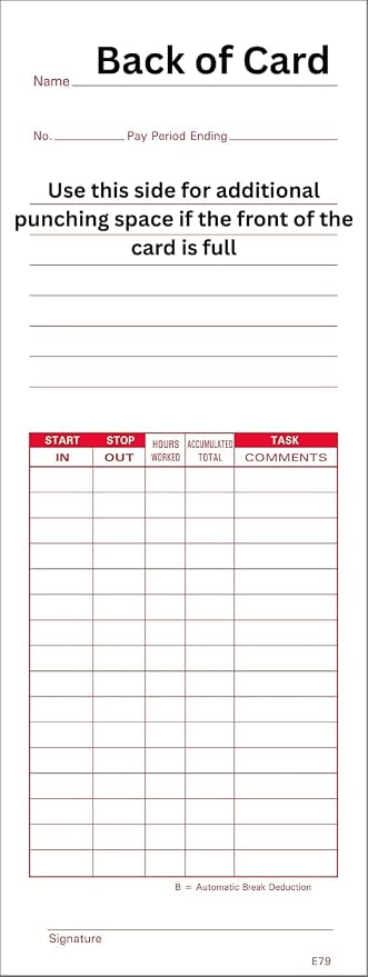 1000 Lathem 7000E and 7500E Time Clock Cards, E79 Compatible - Image 3