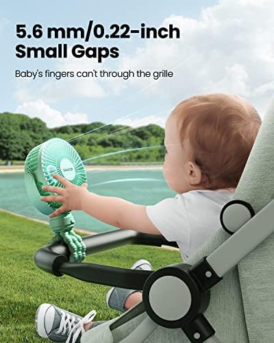 Gaiatop Mini Portable Stroller Fan, Small Clip on Fan 3 Speed Rechargeable - Image 2
