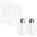 Remote Control E26 E27 Light Bulb Socket Adapter 2 Set, Max 500W, No Wiring by greencycle