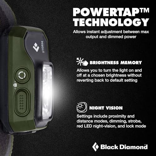 BLACK DIAMOND Storm 450 Headlamp, AAA Powered, Dimmable, BD Dark Olive - Image 3