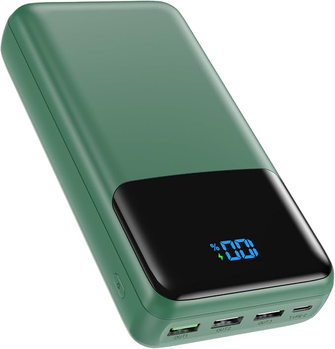 Portable Charger Power Bank 50000mAh, USB-C PD 30W Fast Charging External Battery Pack with 4 Outputs & 2 Inputs, Portable Phone Charger for iPhone 17/1615/14/13/12/11 Samsung Android (Dark Green) by Unknown