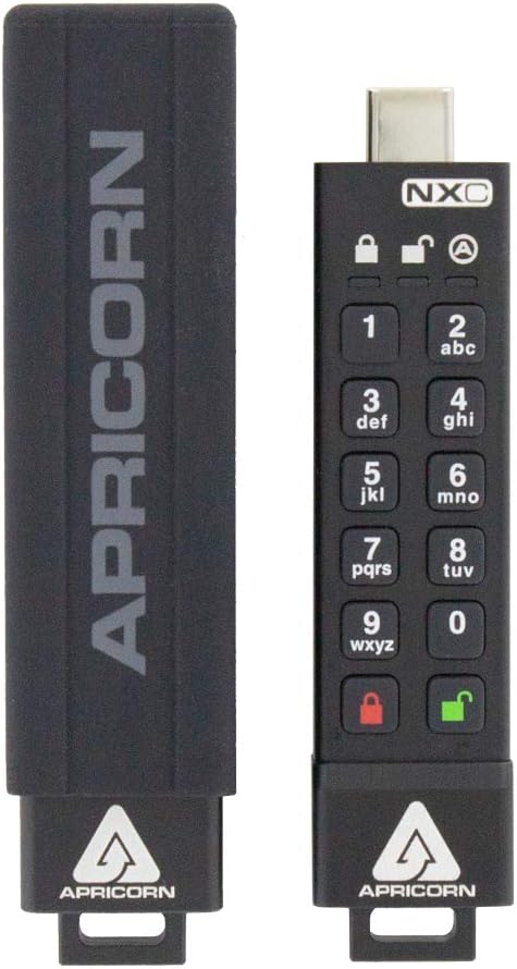 Apricorn 128GB Aegis Secure Key 3 NXC 256-Bit Hardware-Encrypted USB 3.2 Type C by Apricorn