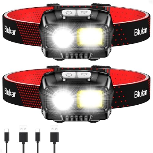Blukar LED Headlamp Rechargeable, 2000L Super Bright Headlight Flashlight by Blukar