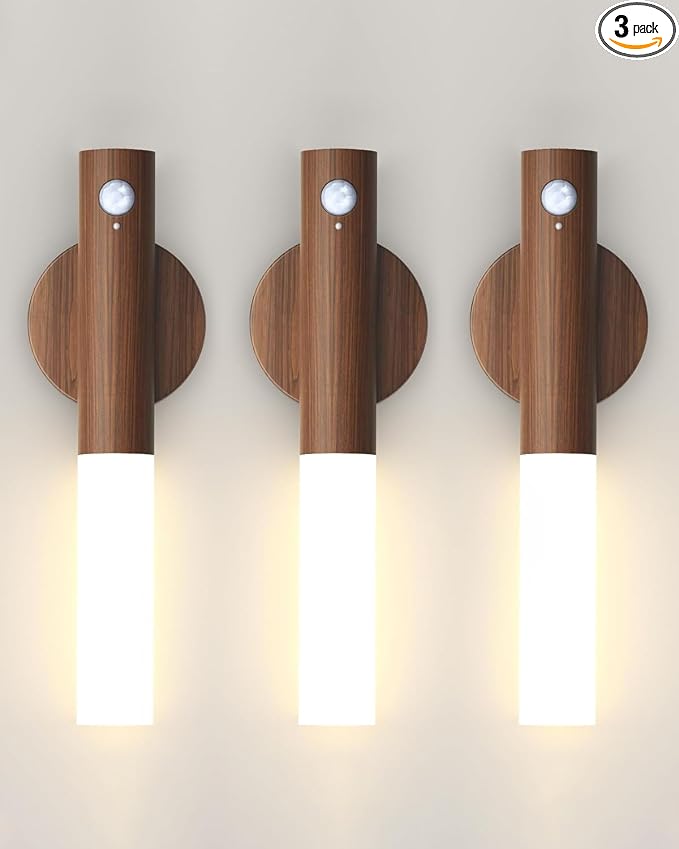 Battery-Operated Motion Sensor Night Lights: 2200mAh Rechargeable Wall Sconces by iThirdHomeOutdoorLighting