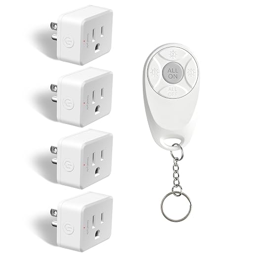 Greencycle Remote Control Outlet, Wireless Light Switch and 4 Outlet Plugs by greencycle