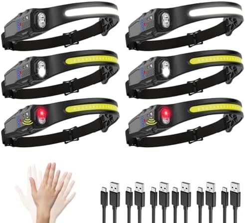 KYEKIO 6Pack 7Modes LED Headlamp Rechargeable with Red Light for Adults by KYEKIO