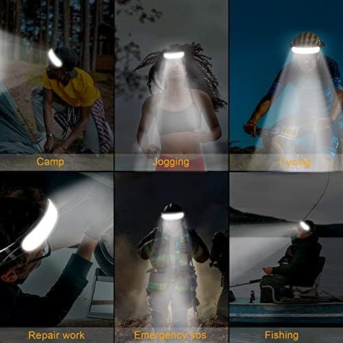 LED Headlamp Rechargeable, Super Bright 1500 Lumens 230° Wide Beam Headlamp, 3 Modes IPX6 Waterproof Lightweight Head Light with Taillight & Clips for Camping, Running,Fishing, Outdoors, Hard Hat Work - Image 5