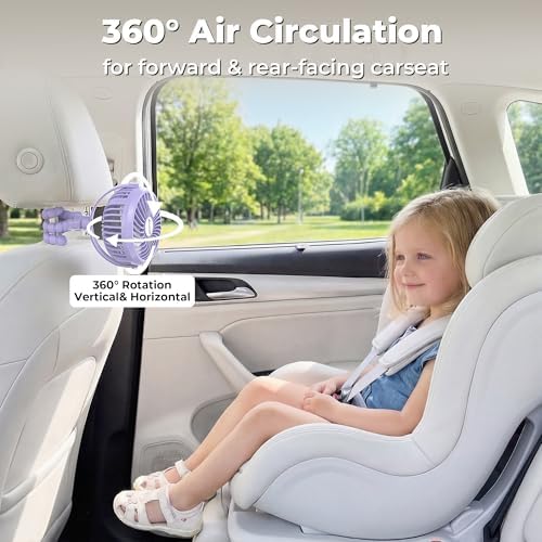 AMACOOL Battery Operated Stroller Fan, Portable Clip On Fan Rechargeable - Image 5
