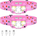 LHKNL Headlamp Flashlight, Lumen Bright Head Lamps LED Rechargeable-Pink by LHKNLHOME