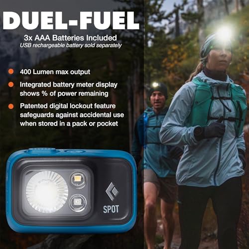BLACK DIAMOND Spot 400 Headlamp, AAA Powered, Dimmable, Waterproof, BD Azul - Image 2