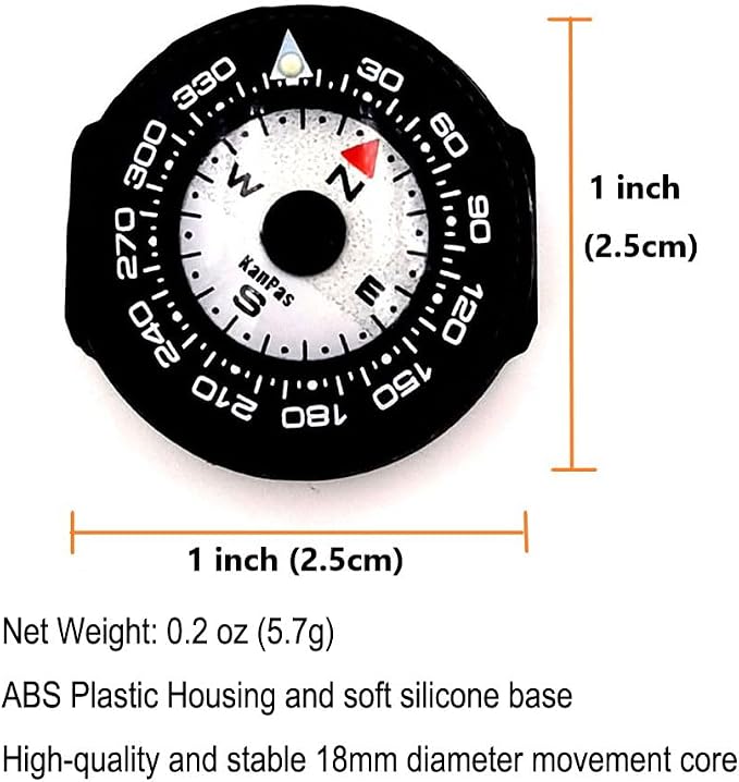 KanPas Mini Button Map Compass - Image 2