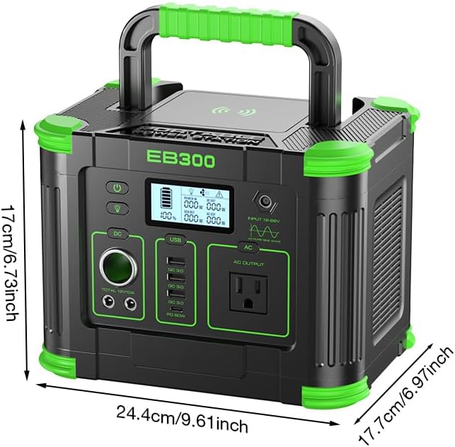 GRECELL Portable Power Station 300W, 288Wh Lithium Battery, 60W Fast Charging, Up to 300W(Peak 600W) AC Outlets, Solar Generator for Outdoor Camping RVs Home Use - Image 9