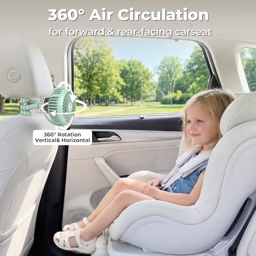 AMACOOL Battery Operated Stroller Fan, Portable Clip On Fan Rechargeable - Image 5