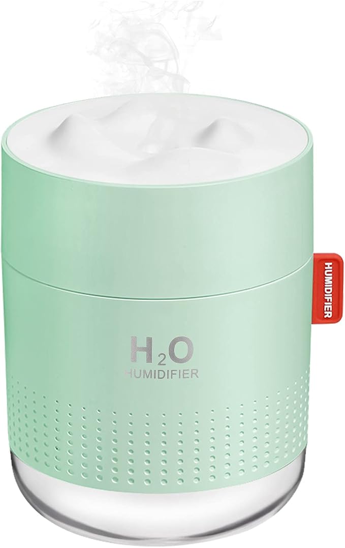 Green Portable Mini Humidifier, 500ml Small Cool Mist USB Desktop Humidifier for Baby Bedroom, Travel, Office, Home - Auto Shut-Off, 2 Mist Modes, Super Quiet by Unknown