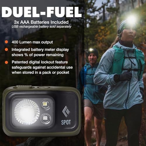 BLACK DIAMOND Spot 400 Headlamp, AAA Powered, Dimmable, Bright, Dark Olive - Image 2