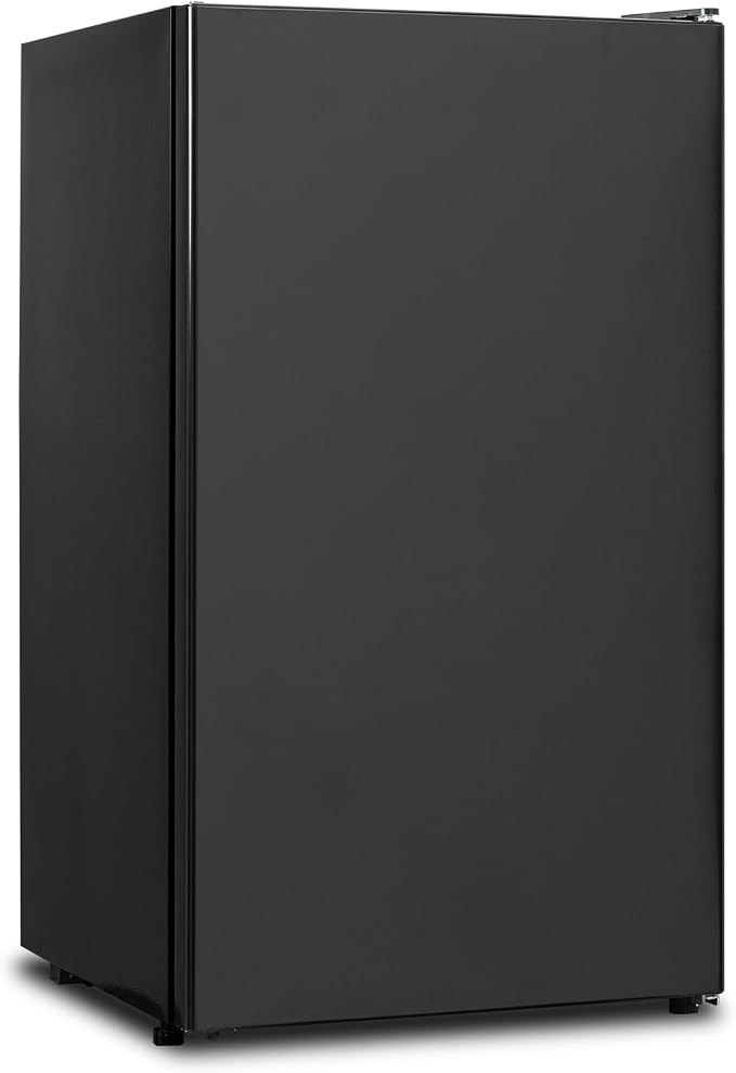 3.2 Cu.Ft Small Refrigerator Single Door, Mini Fridge for Bedroom Office Dorm Kitchen Undercounter, Compact Cooler with Removable Glass Shelves Quite Operation, Black by SMETA