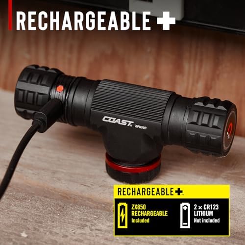 Coast XPH30R 1500 Lumen USB-C Rechargeable Dual Power Headlamp with Twist Focus Beam and Magnetic Base, 4.37 oz. - Forest Green - Image 5