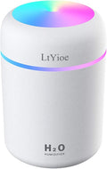 Colorful Cool Mini Humidifier, USB Personal Desktop Humidifier for Car, Office Room, Bedroom,etc. Auto Shut-Off, 2 Mist Modes, Super Quiet. (White) by LtYioe