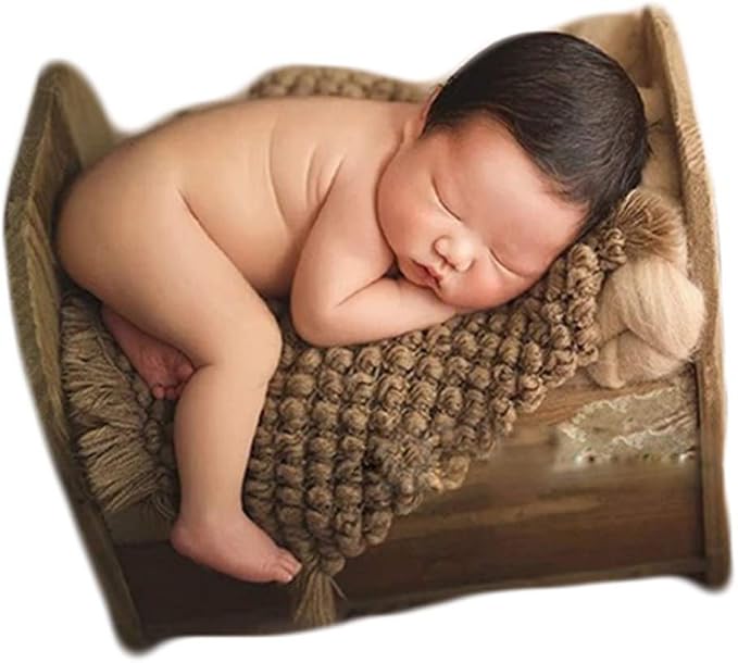 Zeroest Baby Photography Props Basket Braid Wool Wrap Newborn Photo Shoot by NewbornPhotographyProps