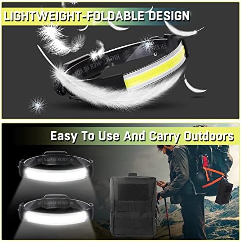 Headlamp Rechargeable,Ultra Bright Upgrade 1500 Lumens 6 Modes Head Lamp Led Rechargeable with Taillight(Individual Control),230°Wide Beam Waterproof Headlamps for Adults Outdoor Camping Running - Image 7