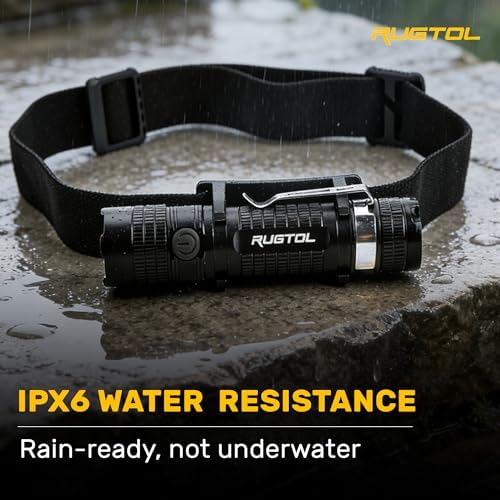 Rugtol Headlamp, USB C Rechargeable Battery Powered Head Lamp LED Flashlight with Clip Magnetic Base, 1000 Lumens Zoomable Aluminum Headlamp IPX4 Waterproof for Hard Hat Working Running Hiking - Image 7