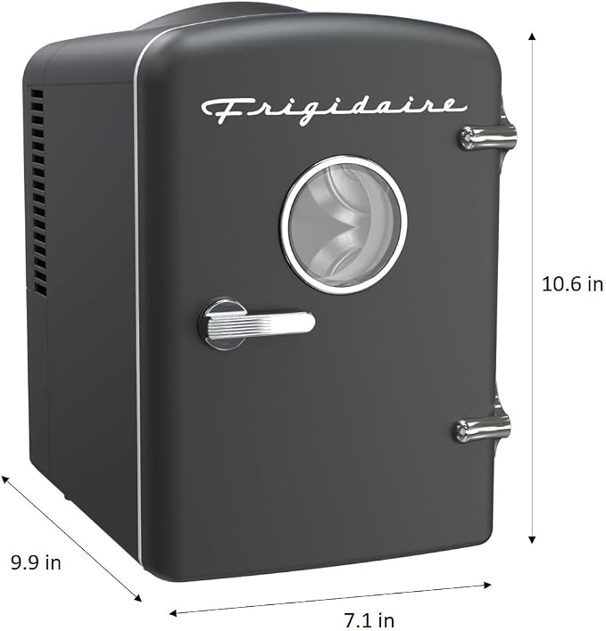 Frigidaire EFMIS171 Retro Mini Portable Personal Fridge - Ideal for Home, Office or Dorm - Includes Carrying Handle, AC/DC Wall/Car Charger - Image 8