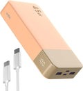 NOBIS Portable Charger, 20000mAh Power Bank, 45W Power Bank Fast Charging, Battery Pack with C to C Cable, Battery Bank with Digital Display for Phone Android Laptop etc (Orange) by NobisPowerbank