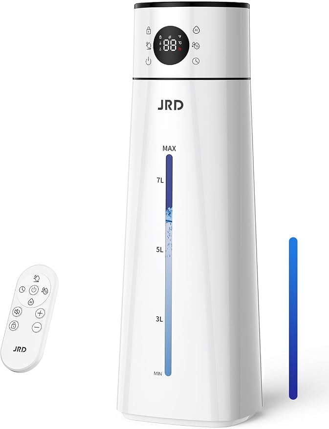 JRD Humidifier Large Room 8L/ 2.1Gal, Ultrasonic Cool Mist for Bedroom, Quiet Humidifier with Remote Control, 10 Mist Modes, 24H Timer, Night Light, AI Mode, 40H Run for Home Office Baby Pets Plants by JRD
