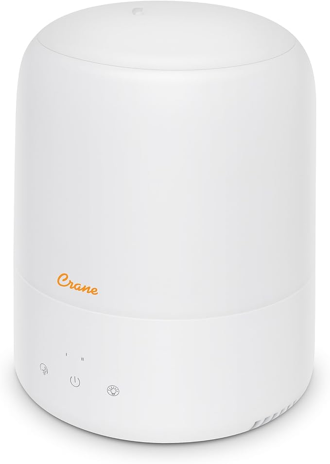 Crane Top Fill Mini Humidifier for Bedroom and Nursery 3-In-1 Essential Oil Diffuser Sleep Light 0.5 Gallon Baby Humidifier - Image 2