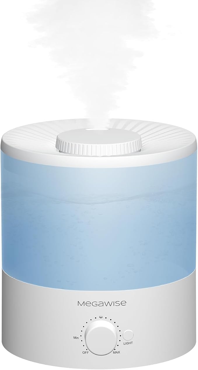 MegaWise Ultrasonic Cool Mist Humidifier SK7620 - 1.5L Capacity, Whisper-Quiet Operation, Adjustable Mist Output, Auto Shut-Off - Ideal for Home, Office, Baby Room, and Bedroom by MEGAWISE
