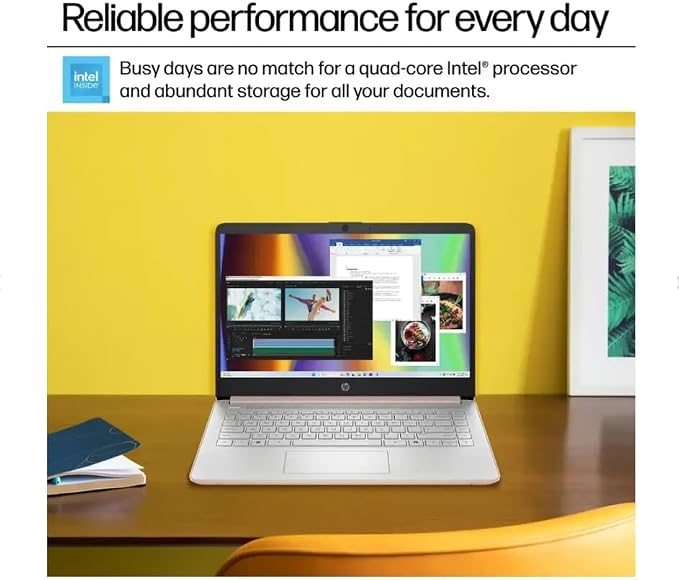 HP Student Laptop, Intel Processor N150(up to 3.6 GHz), 14 Inch LED Screen,8G RAM, 128GB Storange,One Year Office 365, Windows 11 Home,w/YYY Bundle,Rose Gold - Image 5