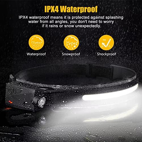 Headlamp Rechargeable, 230° Wide Beam Head Lamp LED with Motion Sensor for Adults - Camping Accessories Gear, Waterproof Head Light Flashlight for Hiking, Running, Repairing, Fishing, Cycling - Image 7