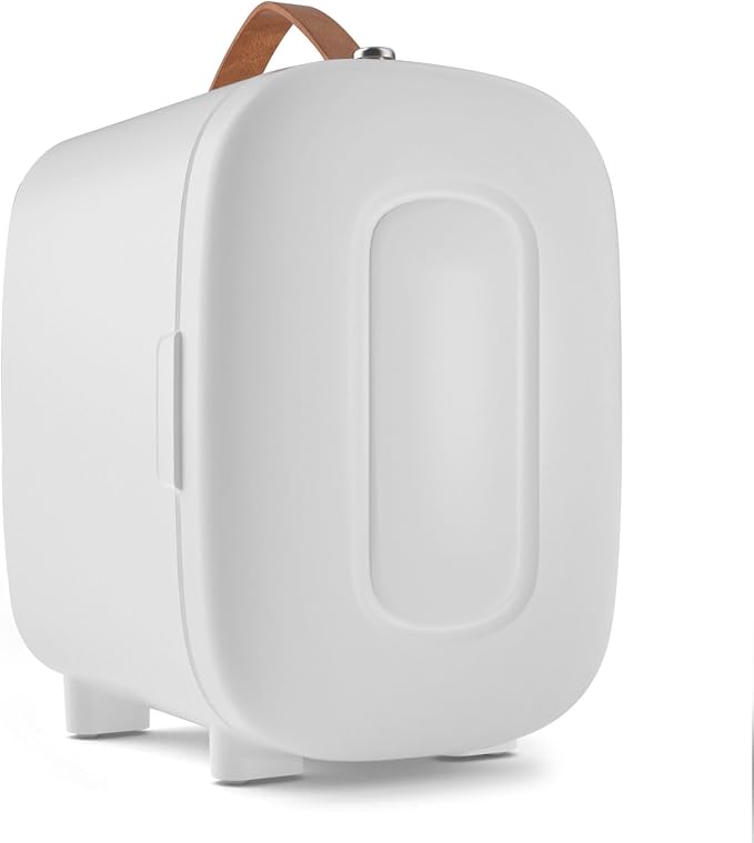 FANSEXPERT Mini Fridge for Bedroom, 4 Liter/6 Cans Skin Care Fridge Small Refrigerator, AC/DC Portable Mini Cooler & Warmer, Small Cosmetic Fridge for Camping, Dorm, Office, Car (White) by FANSEXPERT