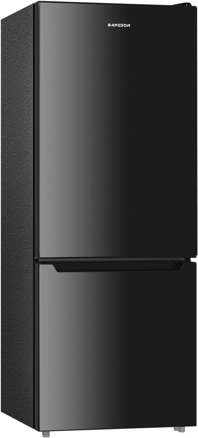 Apartment 7.1 Cu.Ft Refrigerator with Bottom Freezer Black | Office Fridge with Bottom Freezer, Large Capacity, Energy Saving, Adjustable Thermostat, Low Noise by LiveFreshLiveUnrushed
