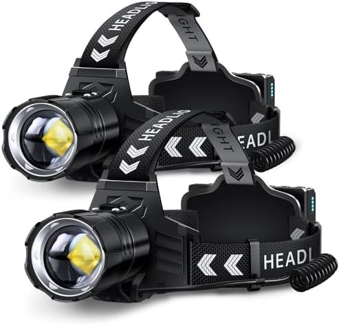 FINICO Rechargeable LED   Headlamp 99000 High Lumen(2 Pack) by FINICOLighting