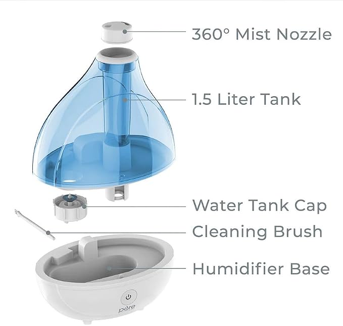 Pure Enrichment MistAire Ultrasonic Cool Mist Humidifier - Quiet Air Humidifier for Bedroom, Nursery, Office, & Indoor Plants - Lasts Up To 25 Hours - Image 9