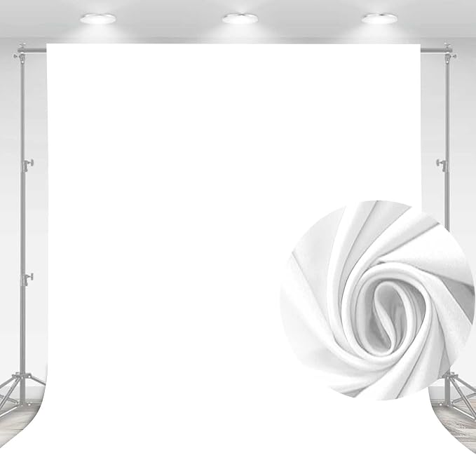 10x8FT White Backdrop for Photography, High Density Polyester Fabric Background - Image 2