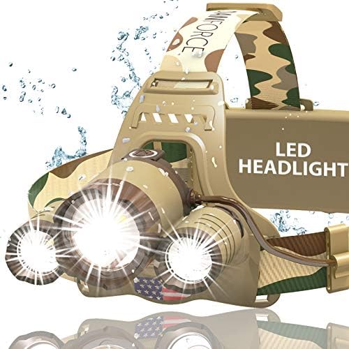 DanForce Headlamp. USB Rechargeable LED Head Lamp. Ultra Bright LUMINUS 1080 Lumen Headlamp Flashlight + Red Light. HeadLamps for Adults, Camping, Outdoors & Hard Hat Light. Zoomable IPX54 Headligh by DanForce