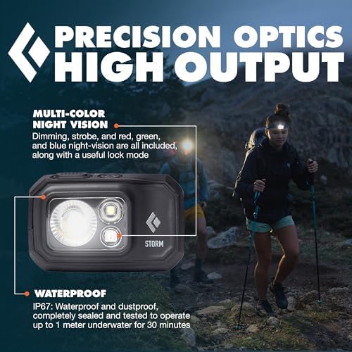 BLACK DIAMOND Storm 450 Headlamp, AAA Powered, Dimmable, Bright, BD Black - Image 4