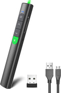 Wireless Presentation Clicker PowerPoint Presenter Remote: Rechargeable Green by UBUYONE%C2%AE