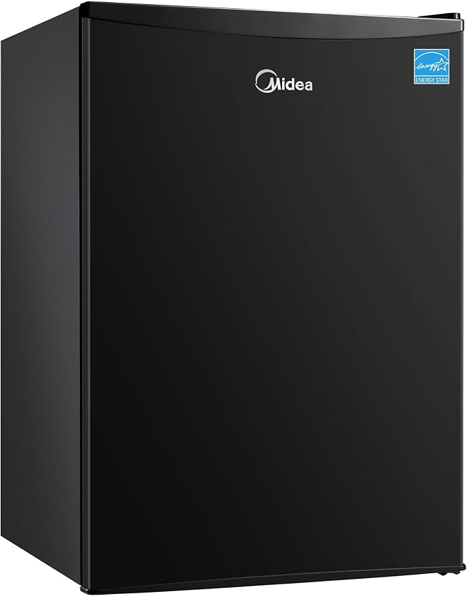 Midea 2.7 Cu.ft Mini Fridge, Energy Star Certified, Low Noise for Office | Adjustable Thermostat, Reversible Door,Ideal for Dorm, Office, Black by Unknown