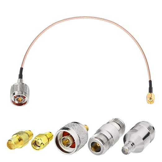 Superbat SMA Male to N Male Coaxial Coax Cable 20inches, SMA to N Cable + 5pcs by SUPERBAT