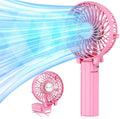 VersionTECH. Portable Handheld Fan, Powerful+Durable+4000mAh+180° Foldable, Mini Table Fans with USB Rechargeable Battery Operated Cooling Accessories for Personal Use, Travel, Office Pink by VersionTECH