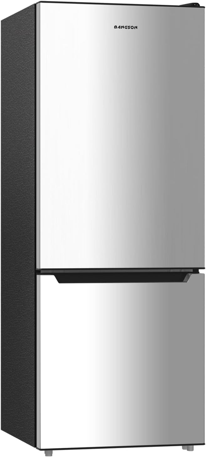 Apartment 7.1 Cu.Ft Refrigerator with Bottom Freezer Silver | Office Fridge with Bottom Freezer, Large Capacity, Energy Saving, Adjustable Thermostat, Low Noise by LiveFreshLiveUnrushed